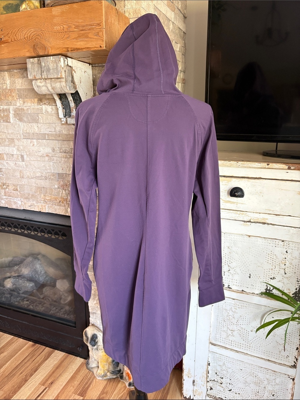Dululth Trading Co purple dress tunic hooded long sleeve stretch fabric pockets - Picture 11 of 16